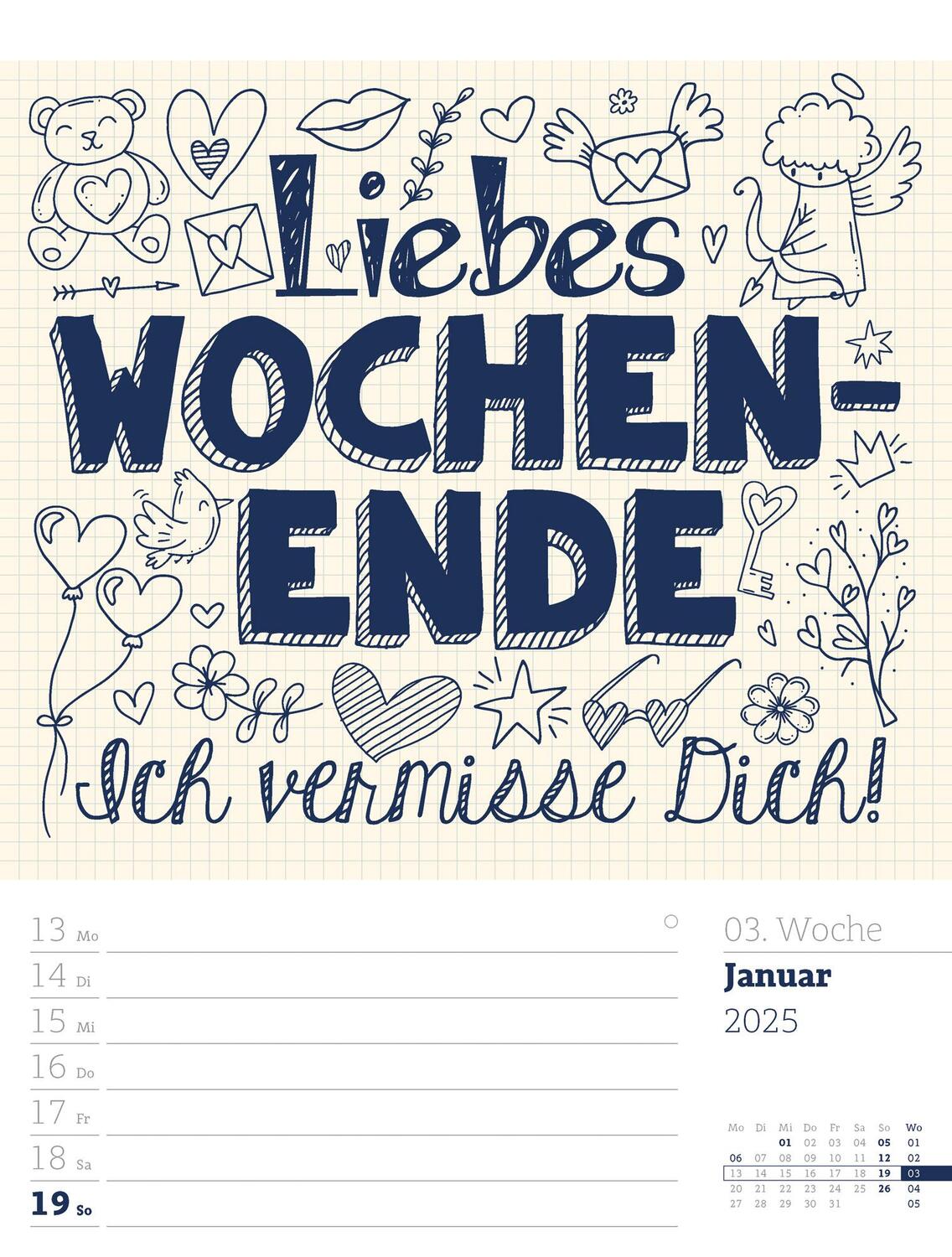 Bild: 9783838425955 | Klartext Sprüchekalender - Wochenplaner Kalender 2025 | Kunstverlag