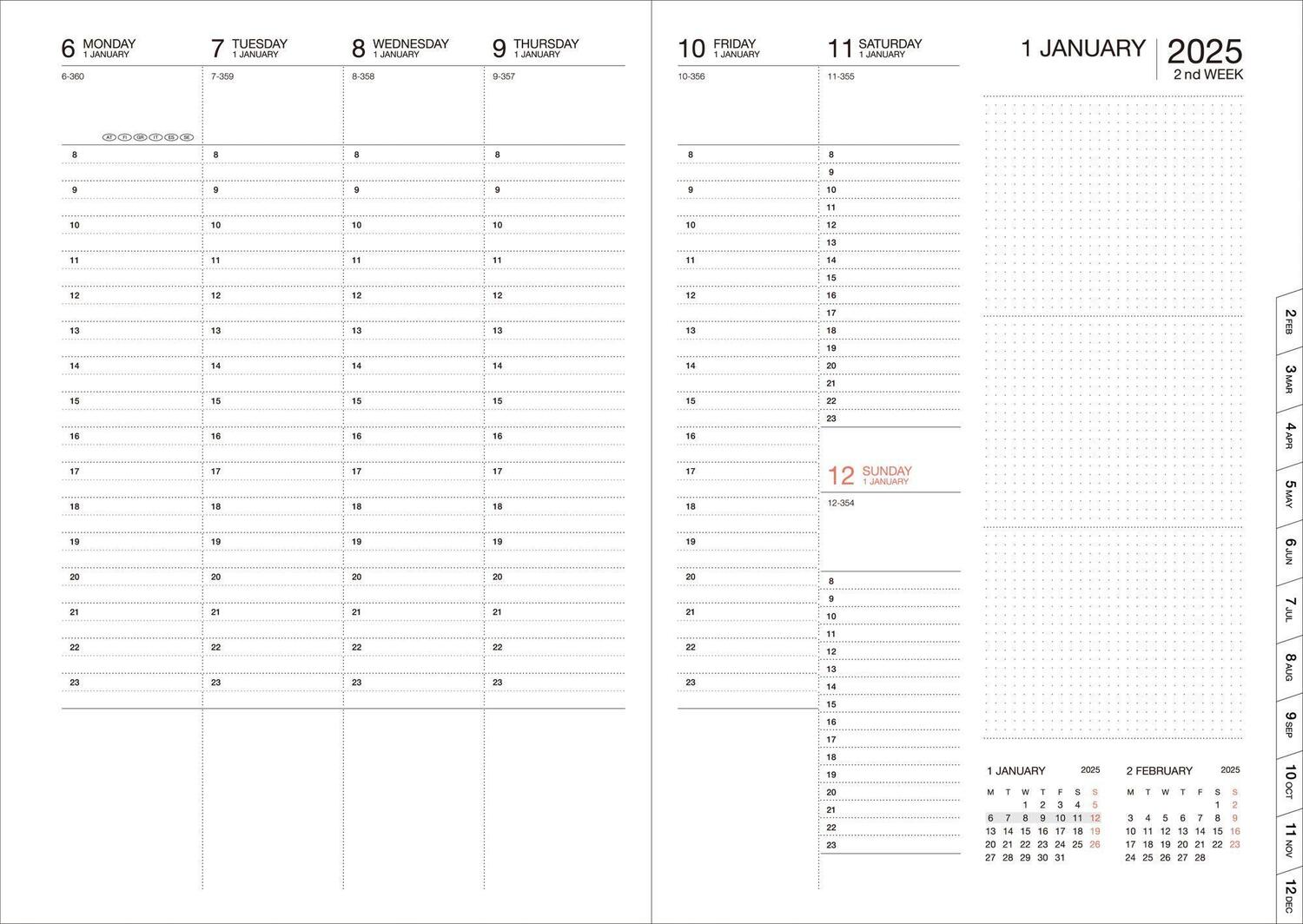 Bild: 4550045128017 | MARK'S 2024/2025 Taschenkalender A5 vertikal, Mountain // Orange