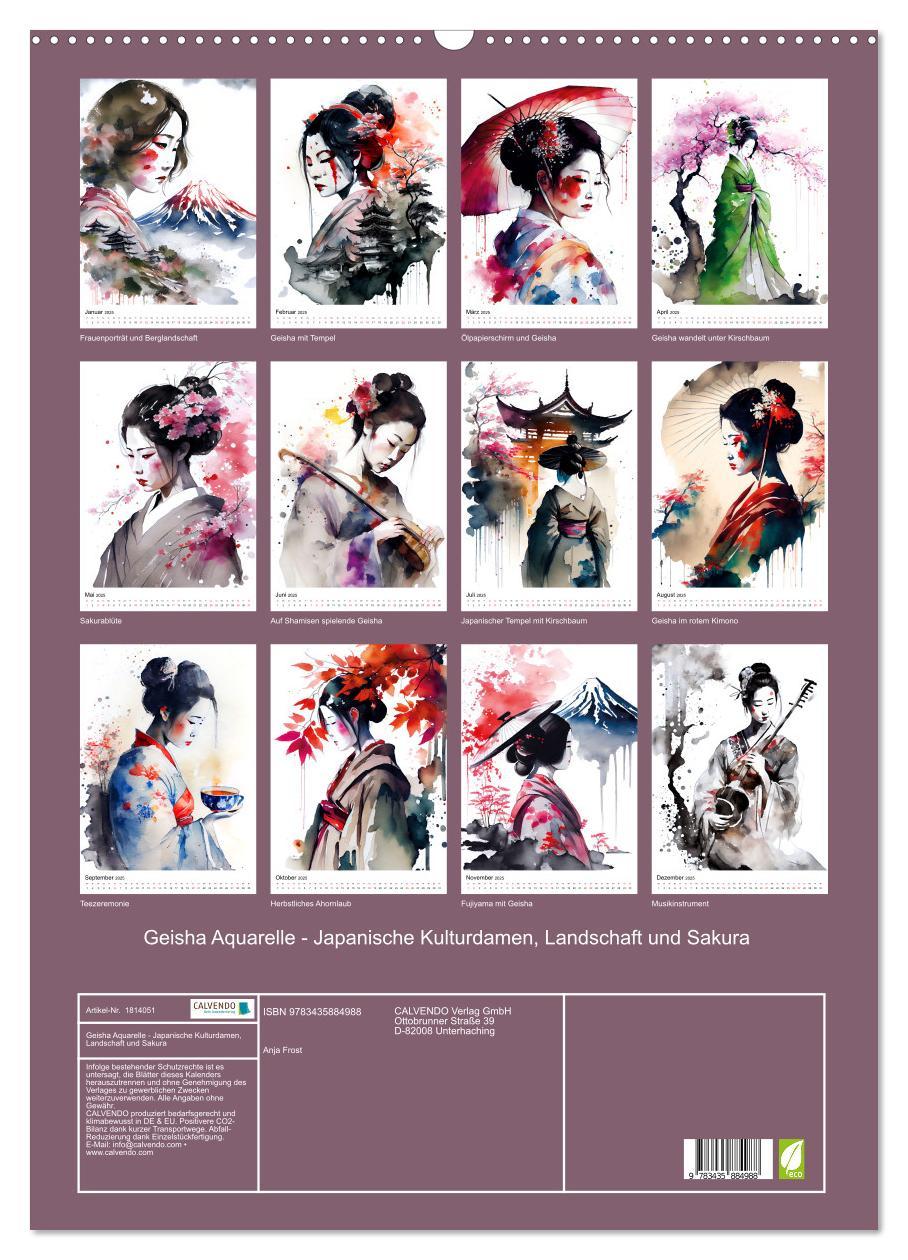 Bild: 9783435884988 | Geisha Aquarelle - Japanische Kulturdamen, Landschaft und Sakura...