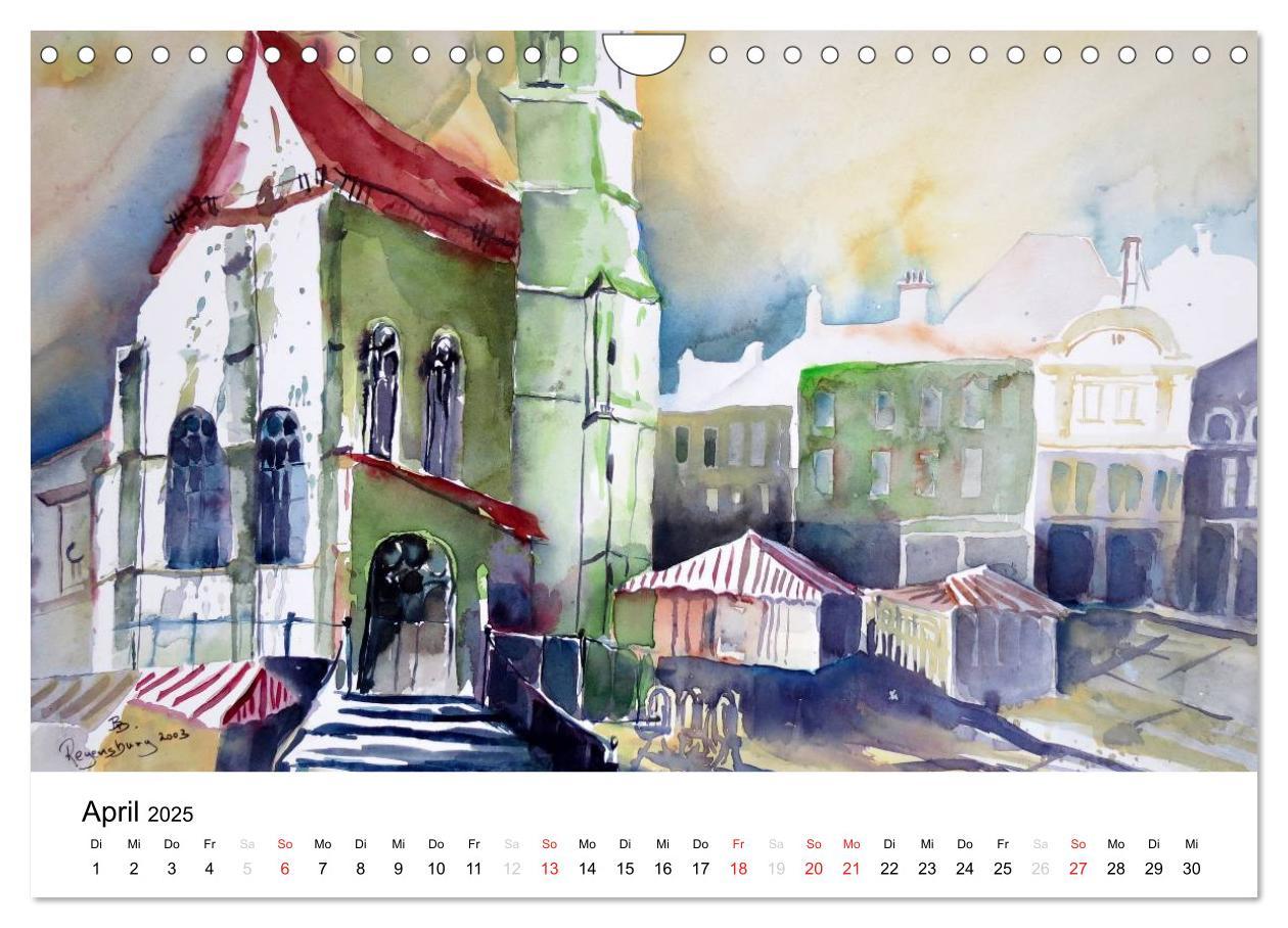 Bild: 9783435732067 | Aquarelle - quer durch Europa (Wandkalender 2025 DIN A4 quer),...