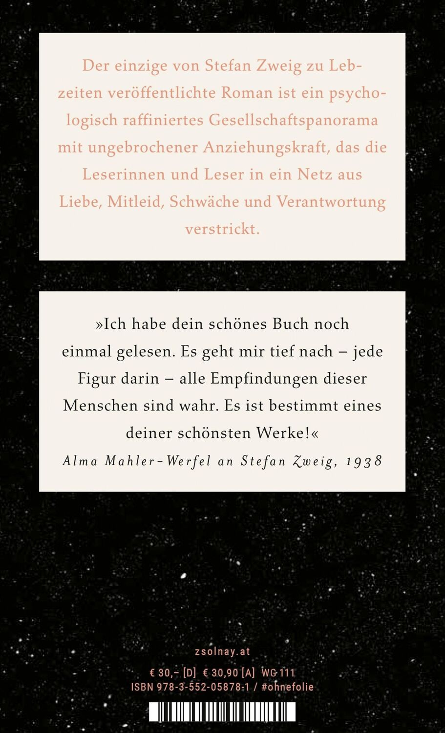 Bild: 9783552058781 | Ungeduld des Herzens | Roman | Stefan Zweig | Buch | Mit Lesebändchen