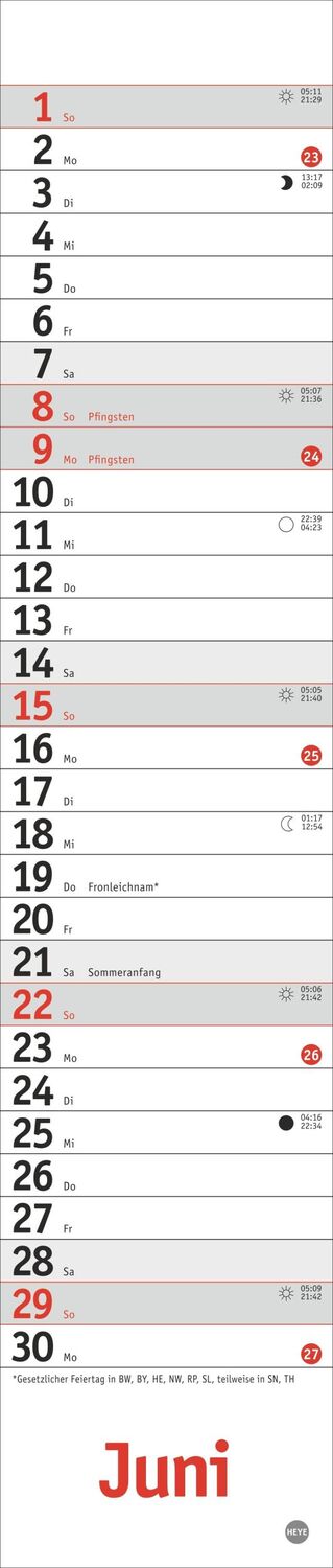 Bild: 9783756406364 | Langplaner mini, rot 2025 | Heye | Kalender | Bürokalender Heye | 2025