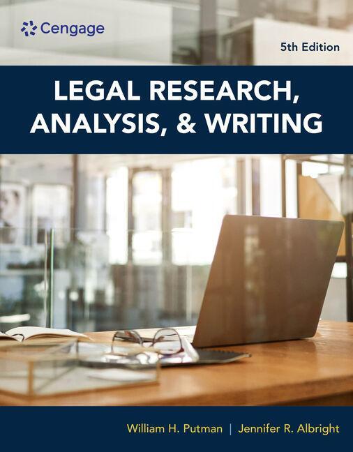 Cover: 9780357619445 | Legal Research, Analysis, and Writing | William H Putman (u. a.)