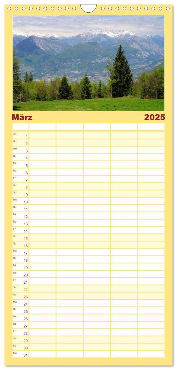 Bild: 9783457119105 | Familienplaner 2025 - Gardasee mit 5 Spalten (Wandkalender, 21 x 45...