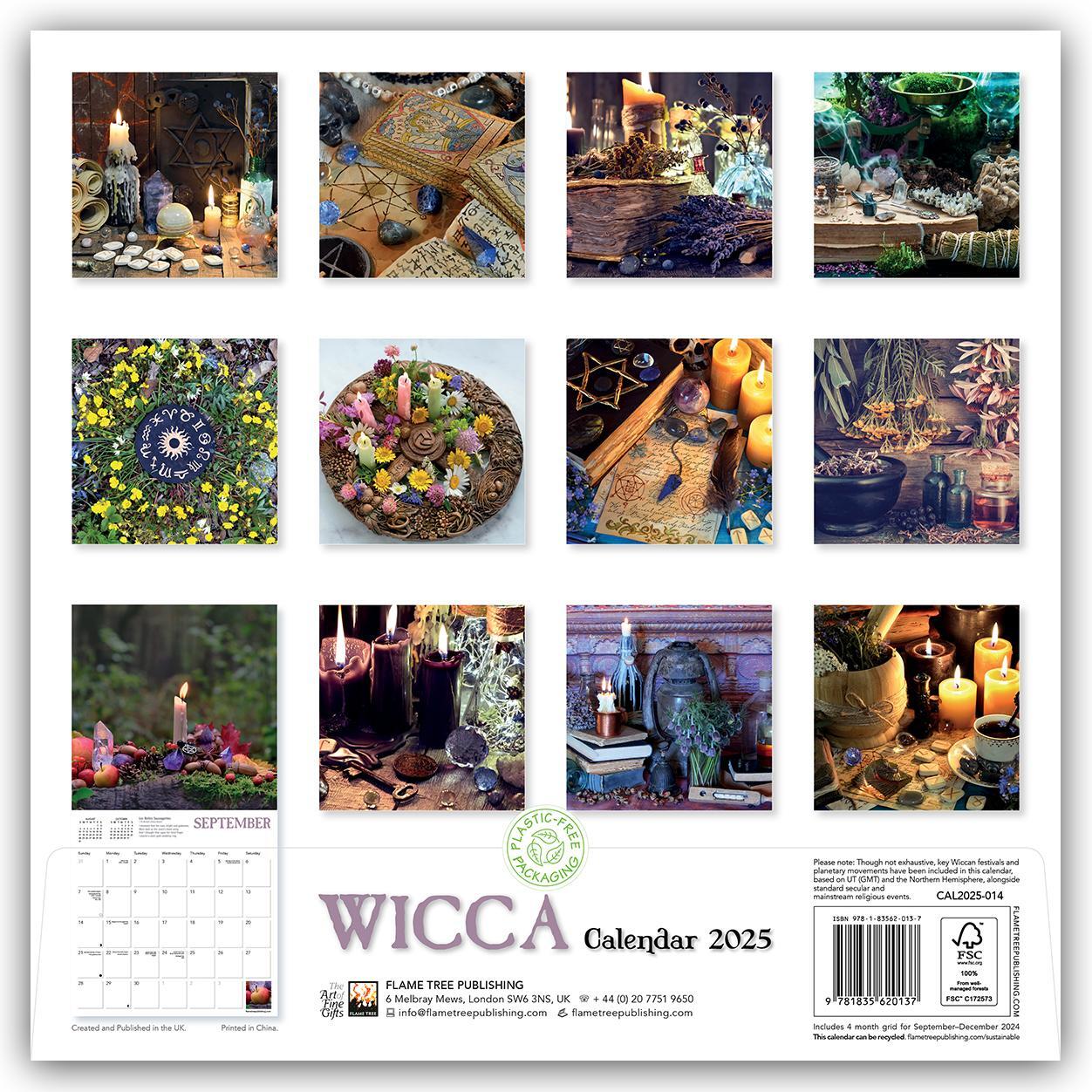 Rückseite: 9781835620137 | Wicca Wall Calendar 2025 (Art Calendar) | Flame Tree Publishing | 2025