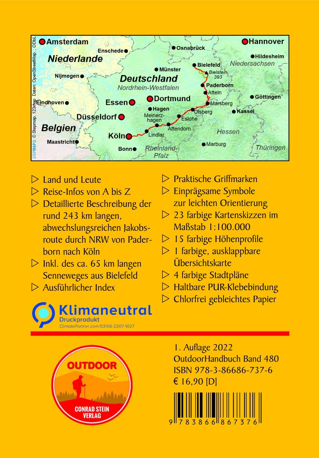 Rückseite: 9783866867376 | Jakobsweg Paderborn - Köln | mit Senneweg aus Bielefeld | Martin Simon