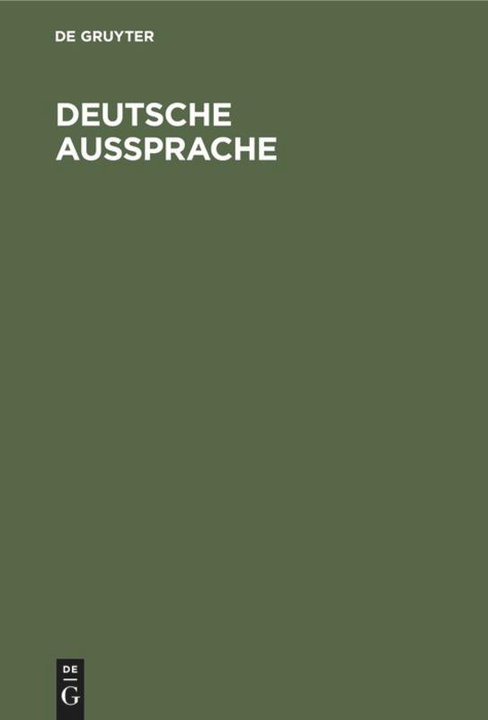 Cover: 9783110003253 | Deutsche Aussprache | Degruyter | Buch | Deutsch | De Gruyter