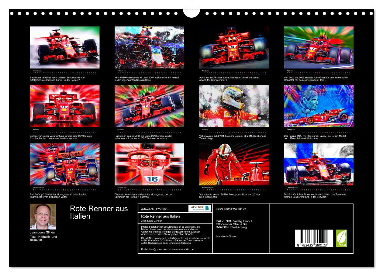 Bild: 9783435290123 | Rote Renner aus Italien (Wandkalender 2025 DIN A3 quer), CALVENDO...