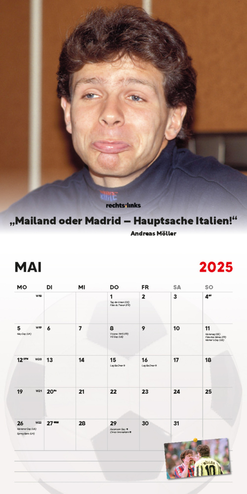 Bild: 9798893610789 | Rechts wie Links - Der Fussball Kult Kalender 2025 | Kalender | 28 S.