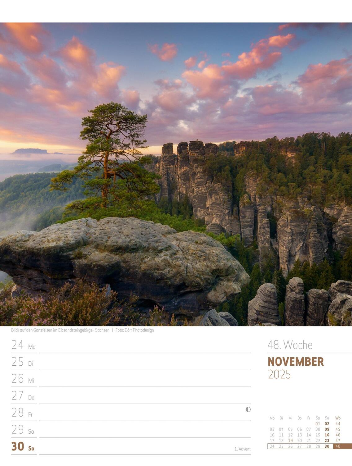 Bild: 9783838435275 | Abenteuer Deutschland - Naturparadiese Wochenplaner Kalender 2025