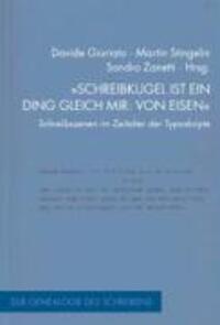 Cover: 9783770541126 | 'Schreibkugel ist ein Ding gleich mir: von Eisen' | Davide Giuriato