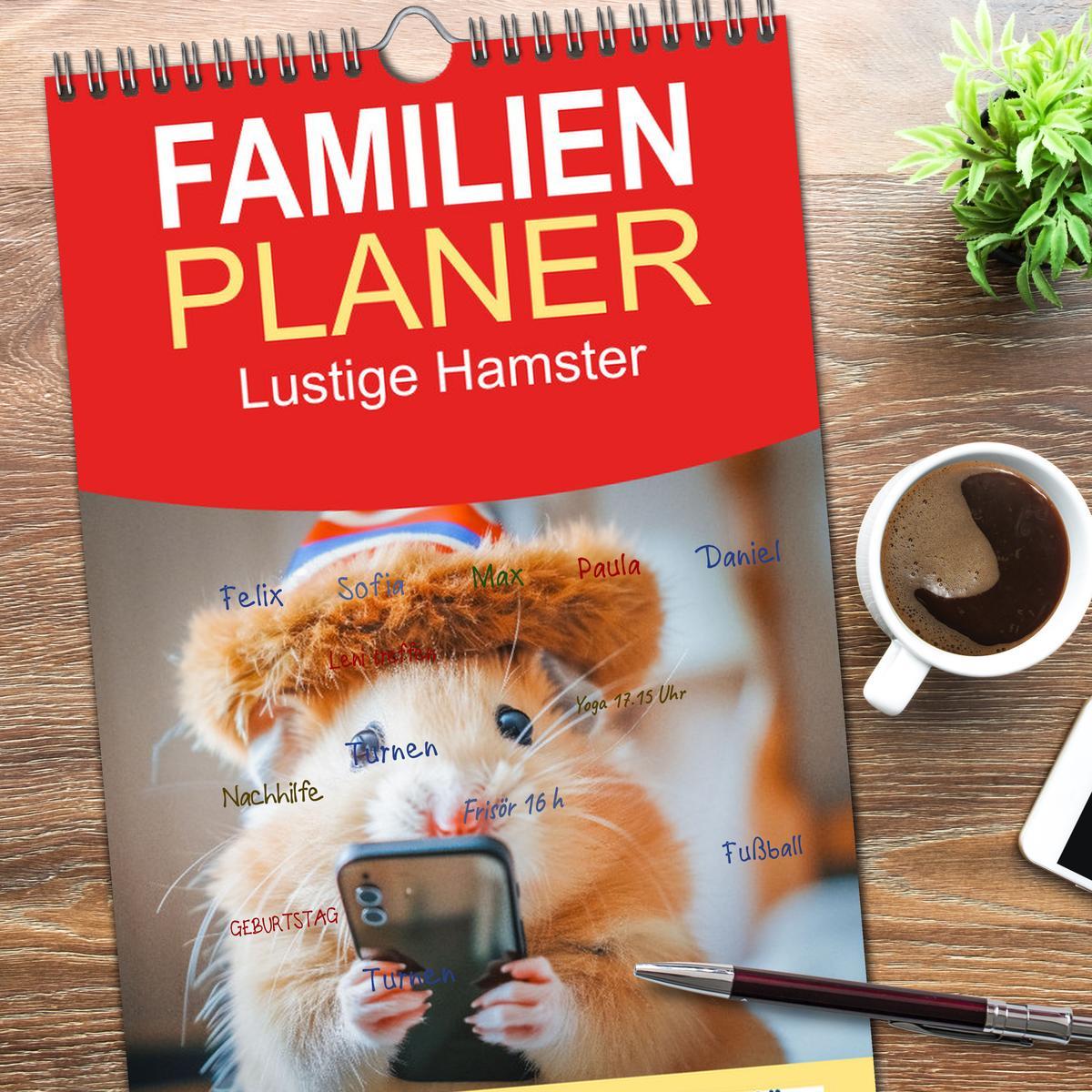 Bild: 9783457193341 | Familienplaner 2025 - Lustige Hamster mit 5 Spalten (Wandkalender,...