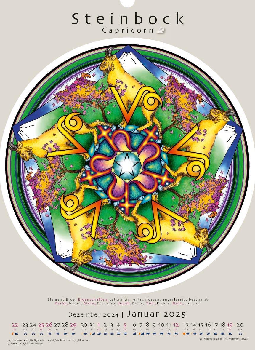 Bild: 9783948276331 | Sternzeichen-Mandalas. Kalender 2025 | Deva Padma | Kalender | 14 S.