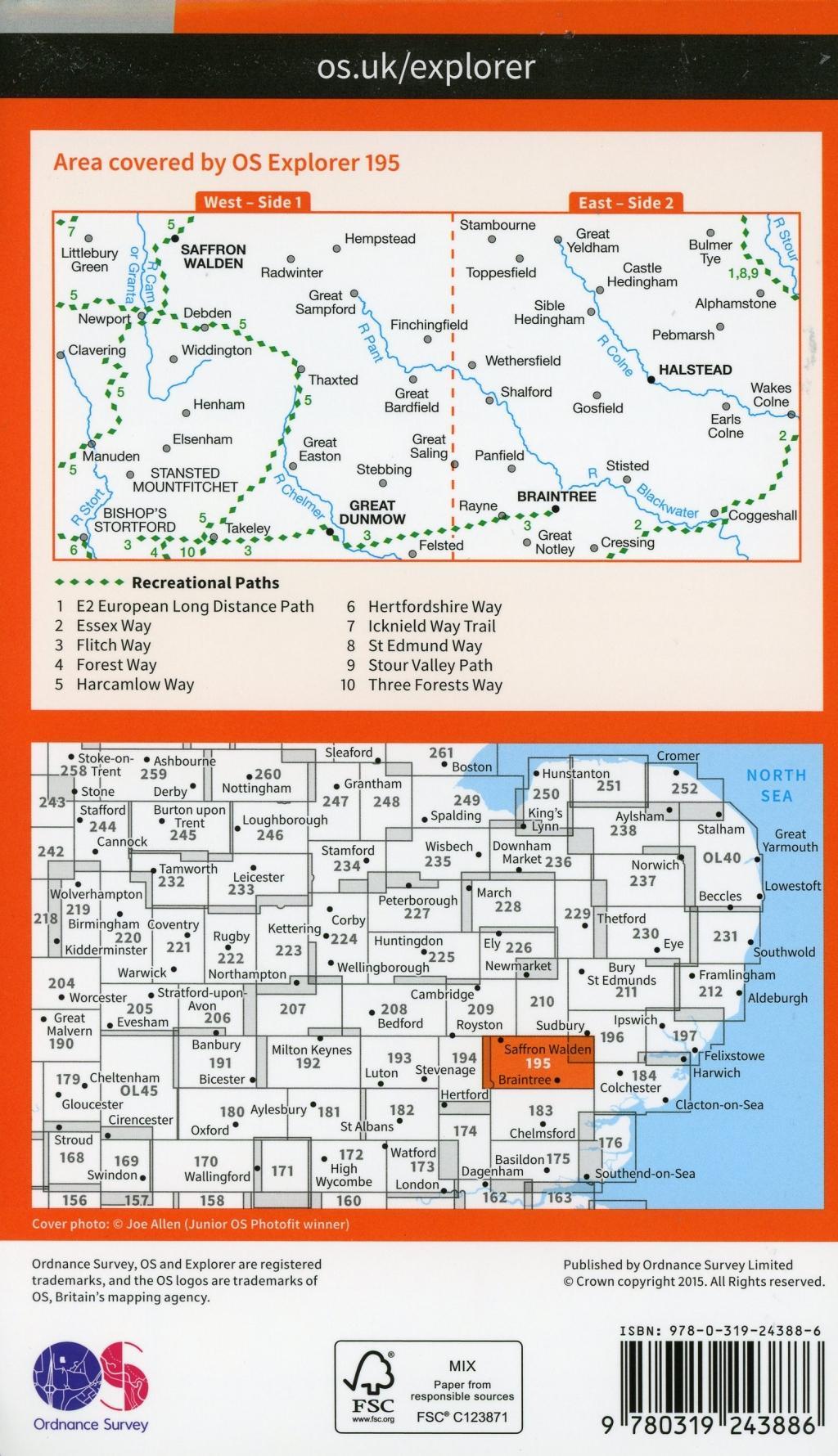 Bild: 9780319243886 | Braintree and Saffron Walden | Ordnance Survey | (Land-)Karte | 2015