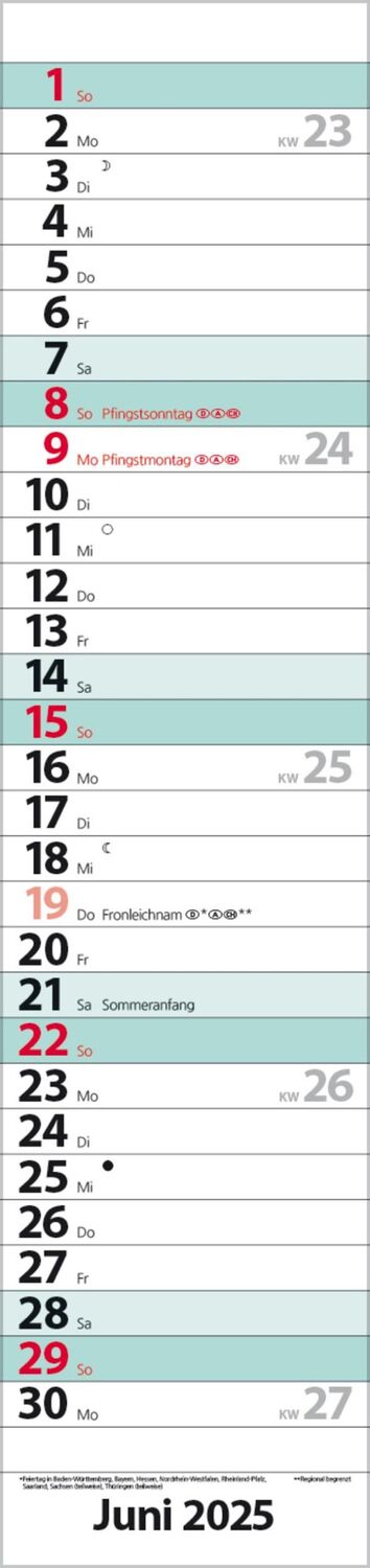 Bild: 9783731879602 | Streifenplaner Compact Türkis 2025 | Verlag Korsch | Kalender | 13 S.