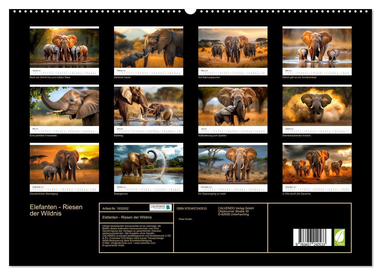 Bild: 9783457240533 | Elefanten - Riesen der Wildnis (hochwertiger Premium Wandkalender...