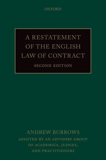 Cover: 9780198869849 | A Restatement of the English Law of Contract | Andrew Burrows | Buch