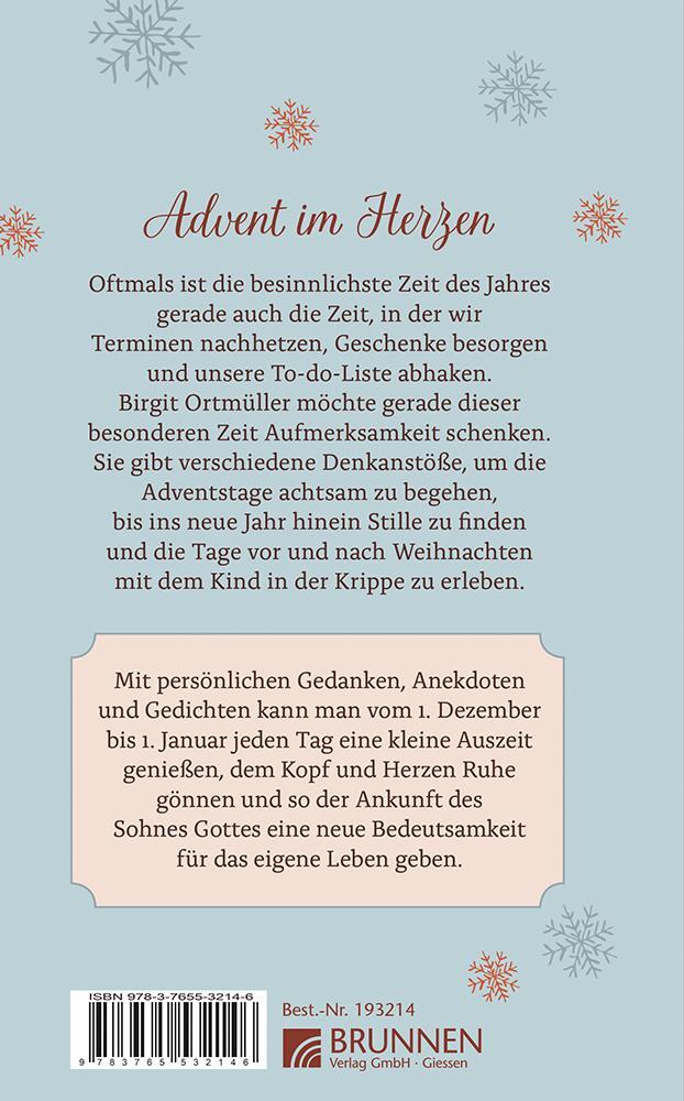 Rückseite: 9783765532146 | Stille finden in der Weihnachtszeit | Birgit Ortmüller | Buch | 128 S.