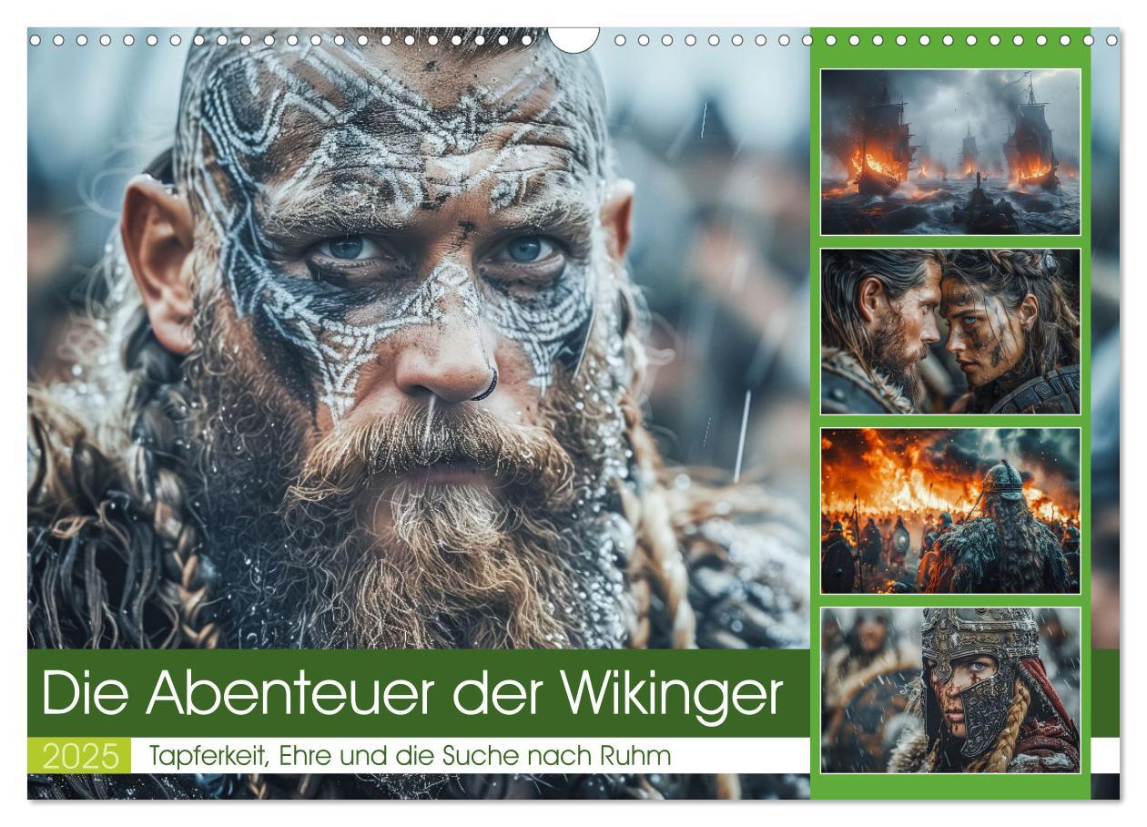 Cover: 9783383789212 | Die Abenteuer der Wikinger (Wandkalender 2025 DIN A3 quer),...