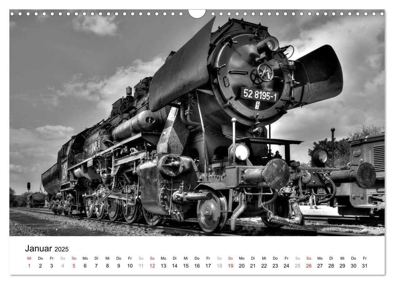 Bild: 9783435375288 | Unter Dampf - Eisenbahnromantik in schwarz-weiß (Wandkalender 2025...