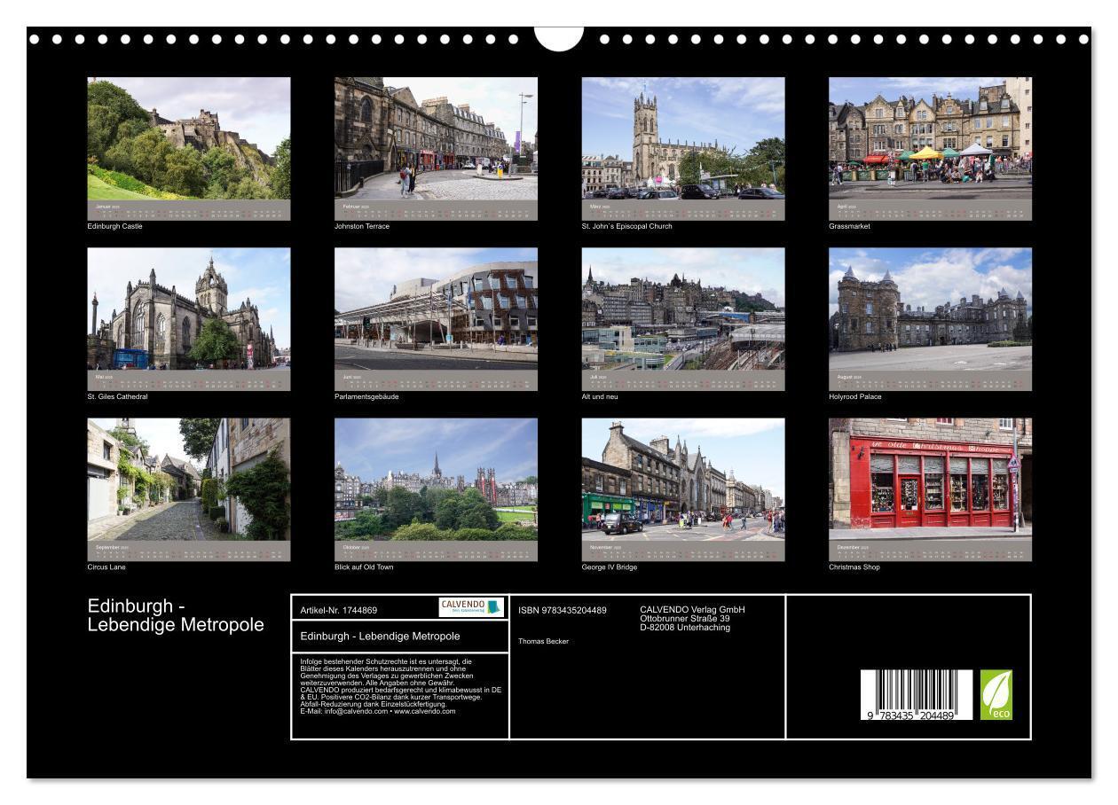 Bild: 9783435204489 | Edinburgh - Lebendige Metropole (Wandkalender 2025 DIN A3 quer),...