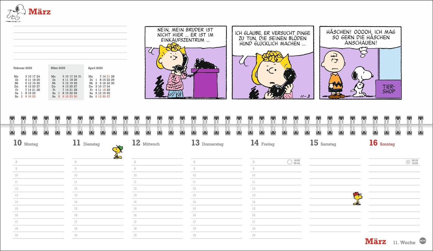 Bild: 9783756406555 | Peanuts Wochenquerplaner 2025 | Heye | Kalender | Spiralbindung | 2025