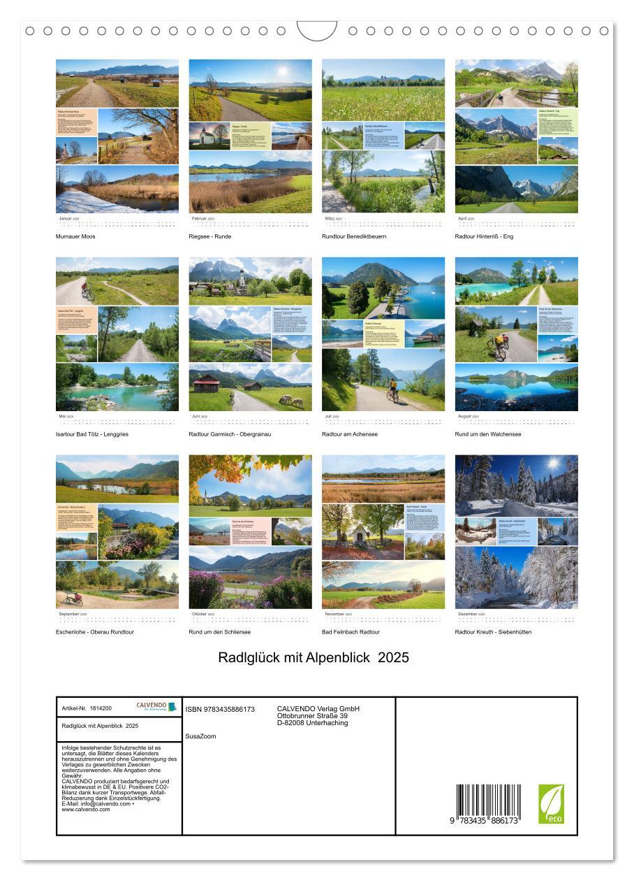 Bild: 9783435886173 | Radlglück mit Alpenblick 2025 (Wandkalender 2025 DIN A3 hoch),...