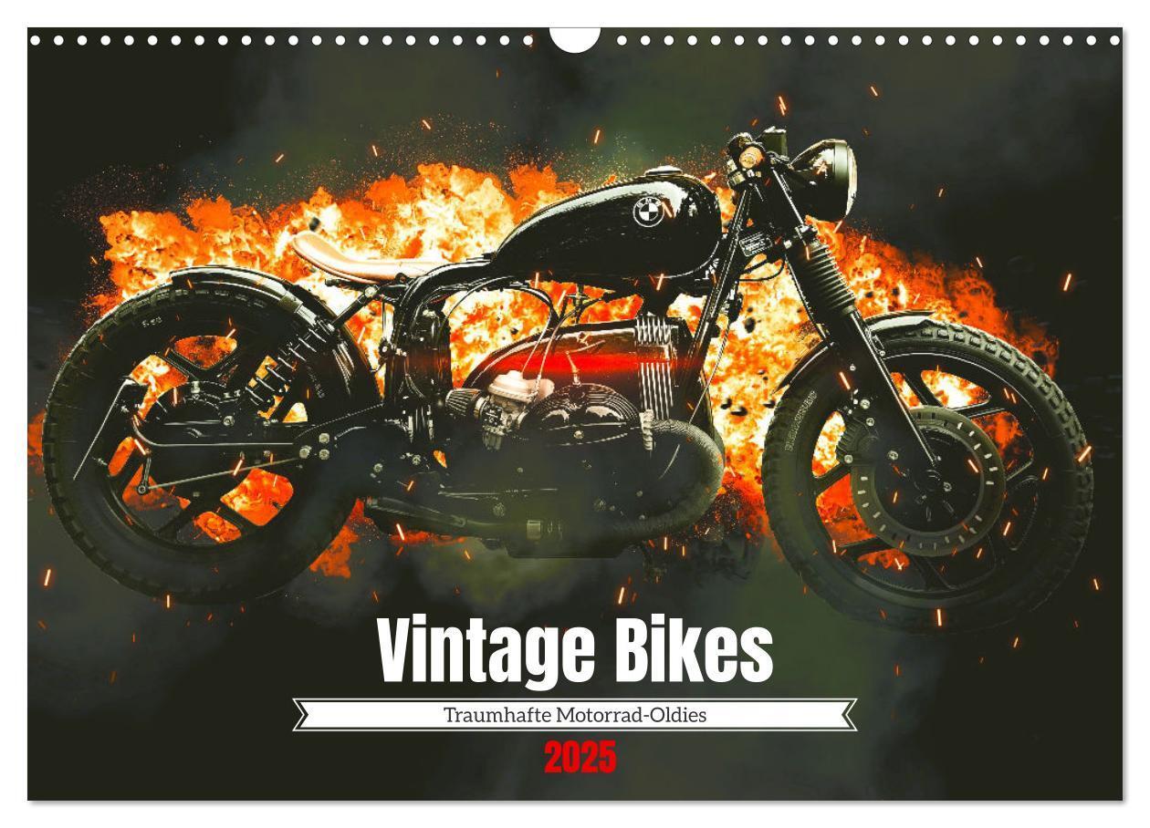 Cover: 9783383949838 | Vintage Bikes. Traumhafte Motorrad-Oldies (Wandkalender 2025 DIN A3...