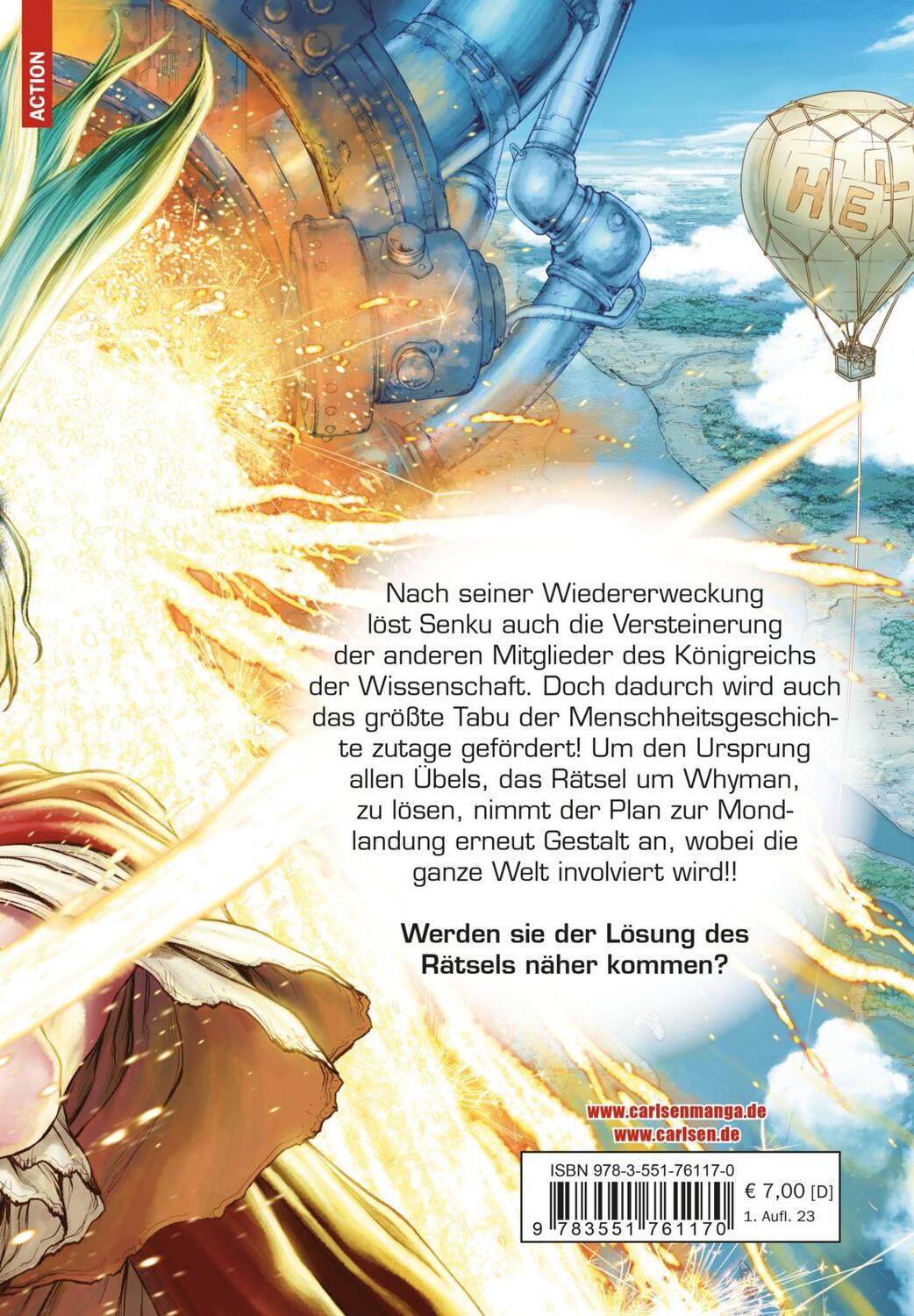 Rückseite: 9783551761170 | Dr. Stone 23 | Verrückte Abenteuer, Action und Wissenschaft! | Buch