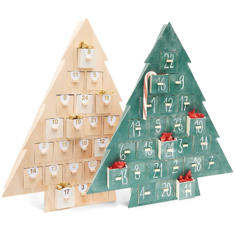 Bild: 4065166037198 | Adventskalender "Tanne" aus Holz mit 24 Schubladen, FSC 100%