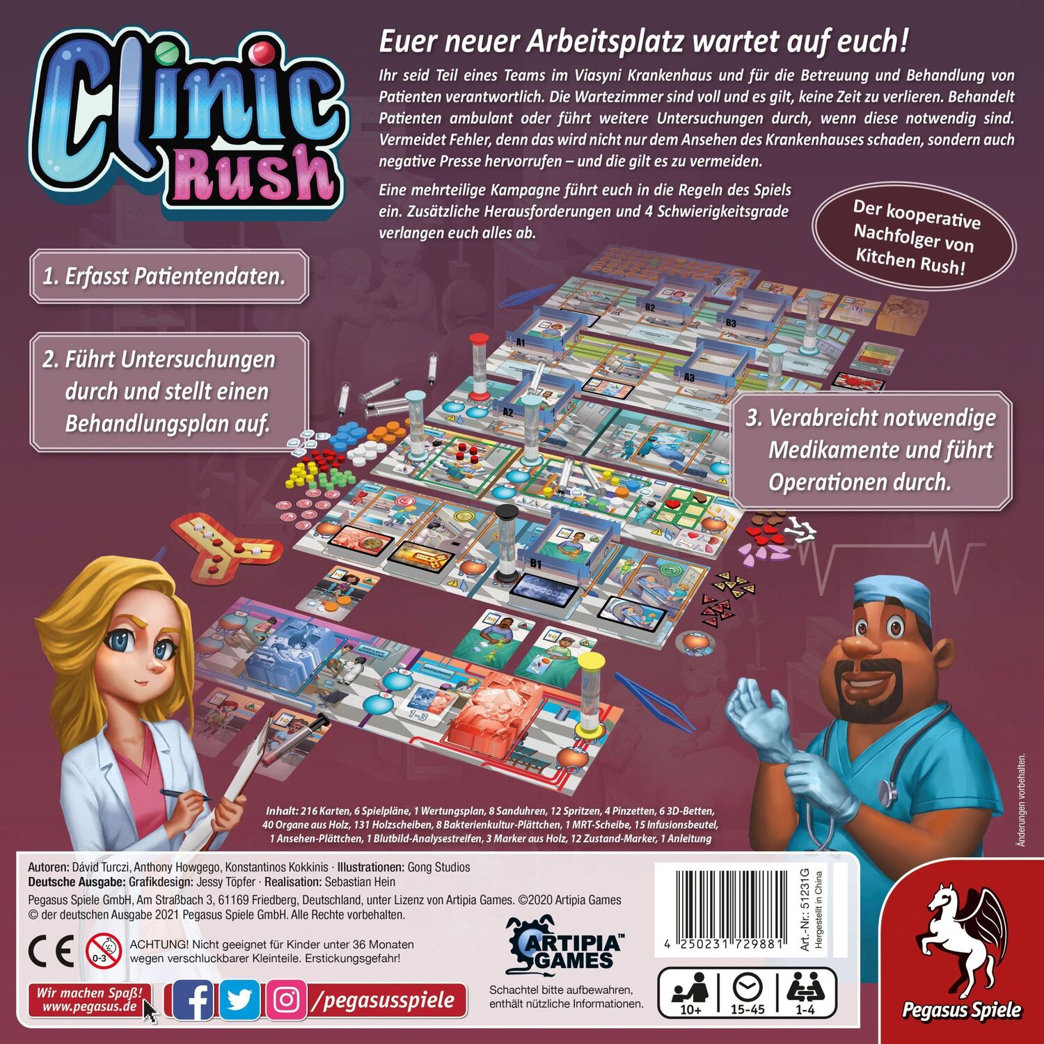 Bild: 4250231729881 | Clinic Rush | David Turczi | Spiel | Brettspiel | 51231G | Deutsch