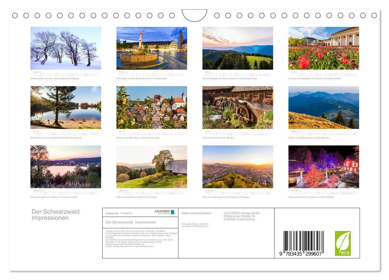 Bild: 9783435299607 | Der Schwarzwald Impressionen (Wandkalender 2025 DIN A4 quer),...