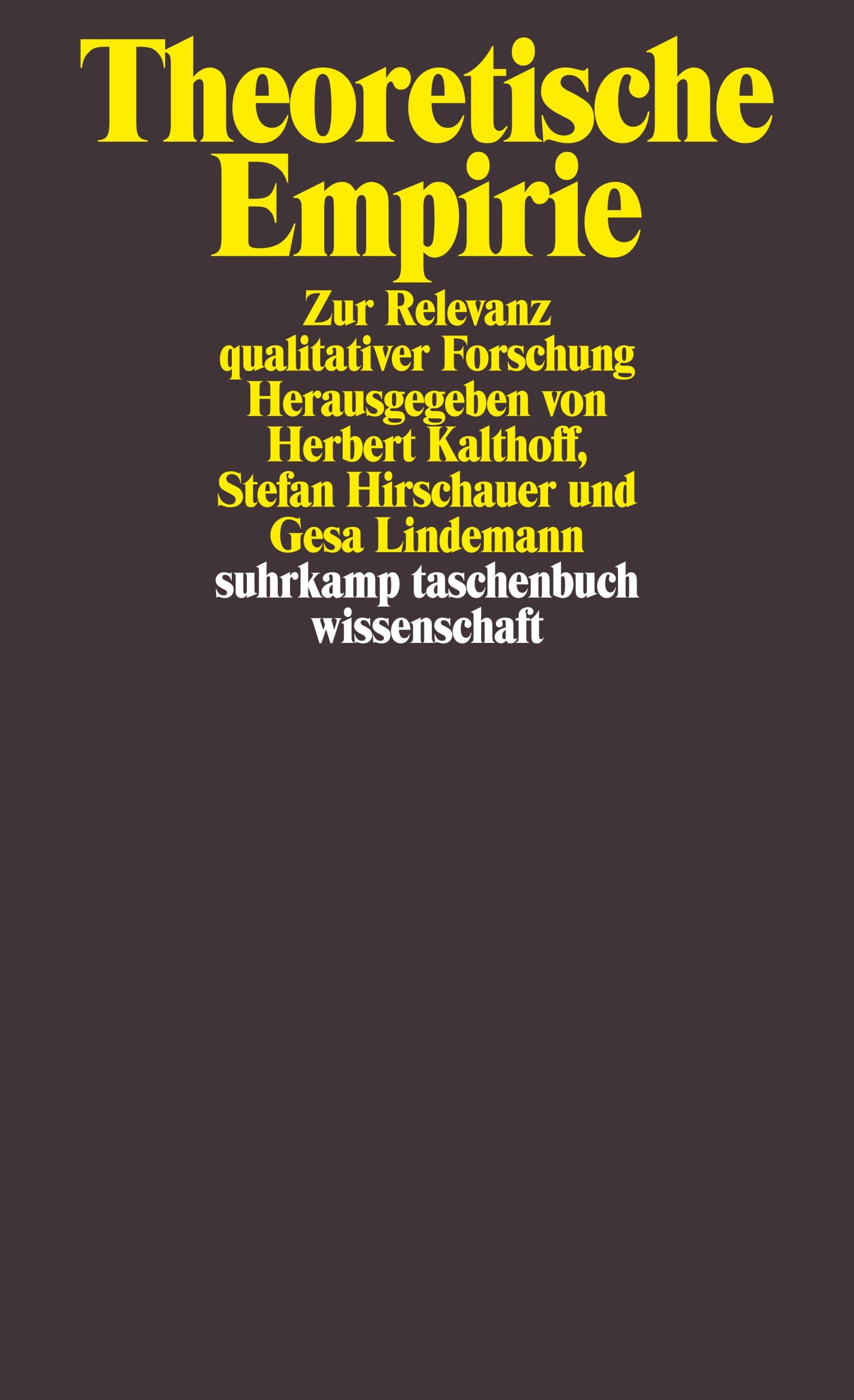 Cover: 9783518294819 | Theoretische Empirie | Zur Relevanz qualitativer Forschung | Buch