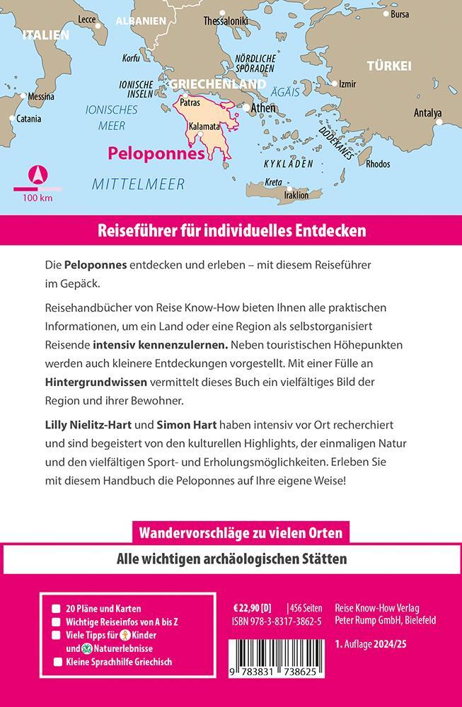 Rückseite: 9783831738625 | Reise Know-How Reiseführer Peloponnes | Simon Hart (u. a.) | Buch