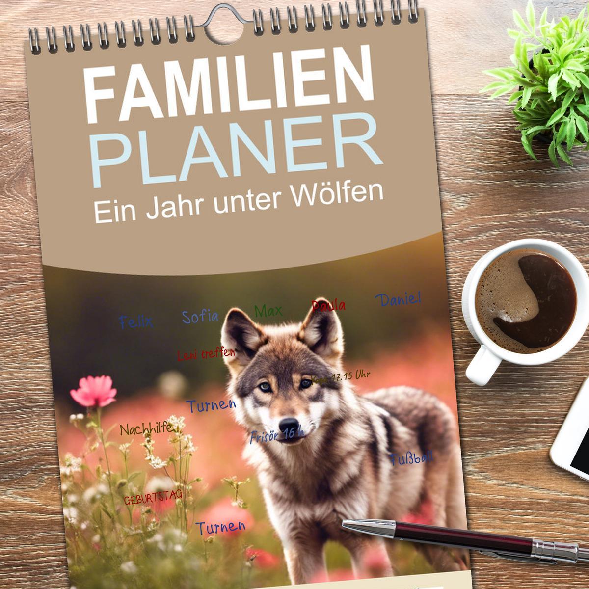 Bild: 9783457193778 | Familienplaner 2025 - Ein Jahr unter Wölfen mit 5 Spalten...