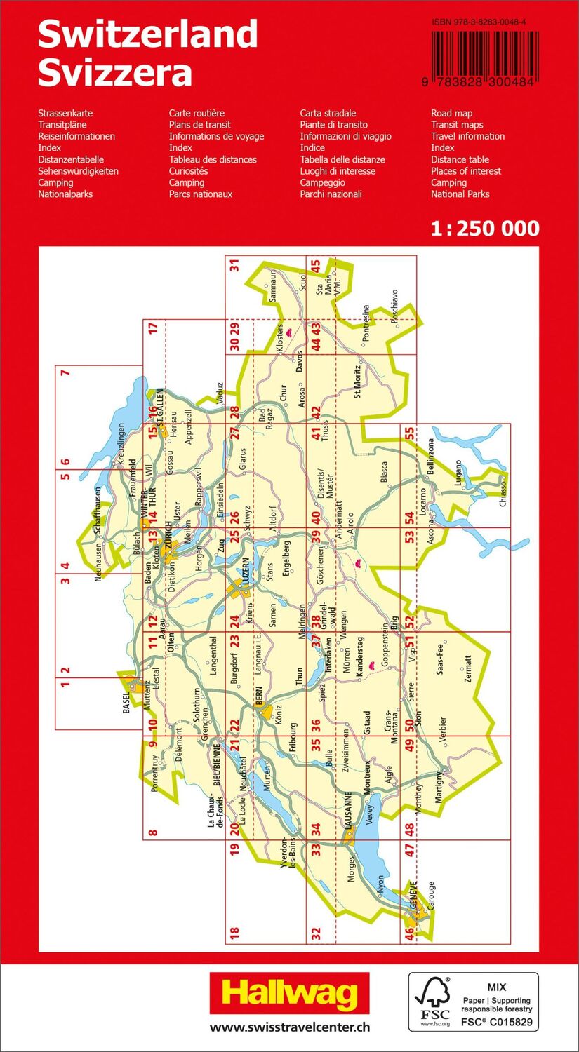 Rückseite: 9783828300484 | Hallwag Touring Strassenatlas Schweiz | Hallwag Kümmerly+Frey AG