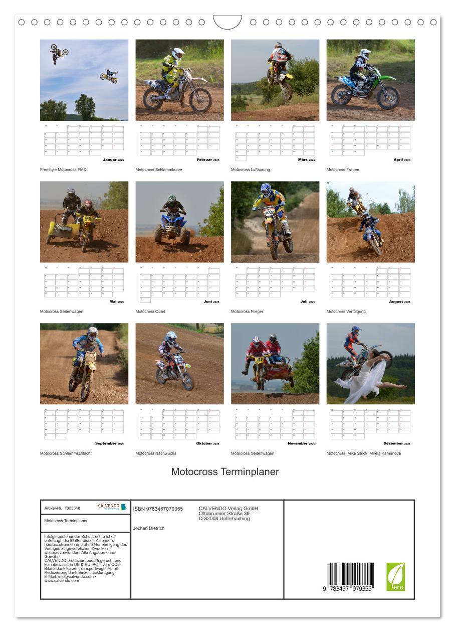 Bild: 9783457079355 | Motocross Terminplaner (Wandkalender 2025 DIN A3 hoch), CALVENDO...