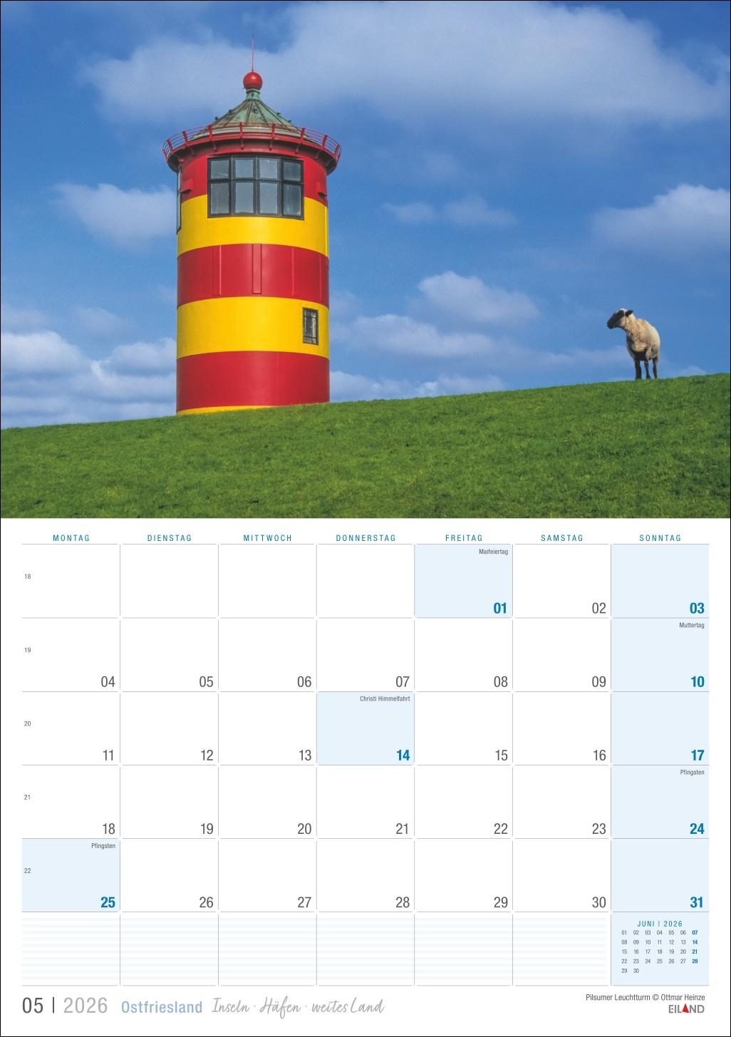 Bild: 9783964023926 | Ostfriesland Kalender 2026 - Inseln · Häfen · weites Land | Eiland