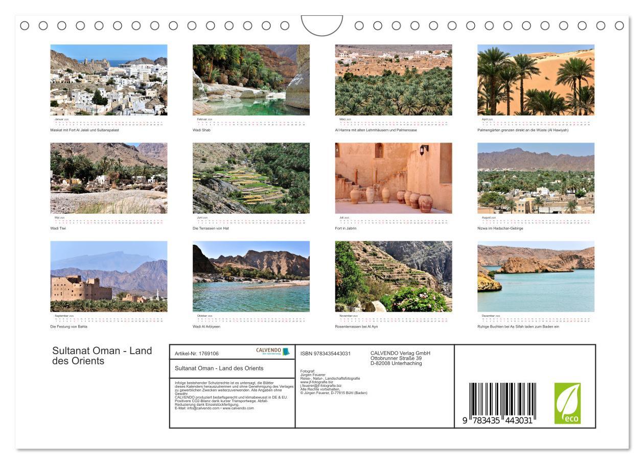 Bild: 9783435443031 | Sultanat Oman - Land des Orients (Wandkalender 2025 DIN A4 quer),...