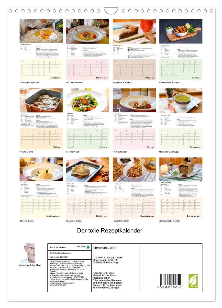 Bild: 9783435932016 | Der tolle Rezeptkalender (Wandkalender 2025 DIN A3 hoch), CALVENDO...