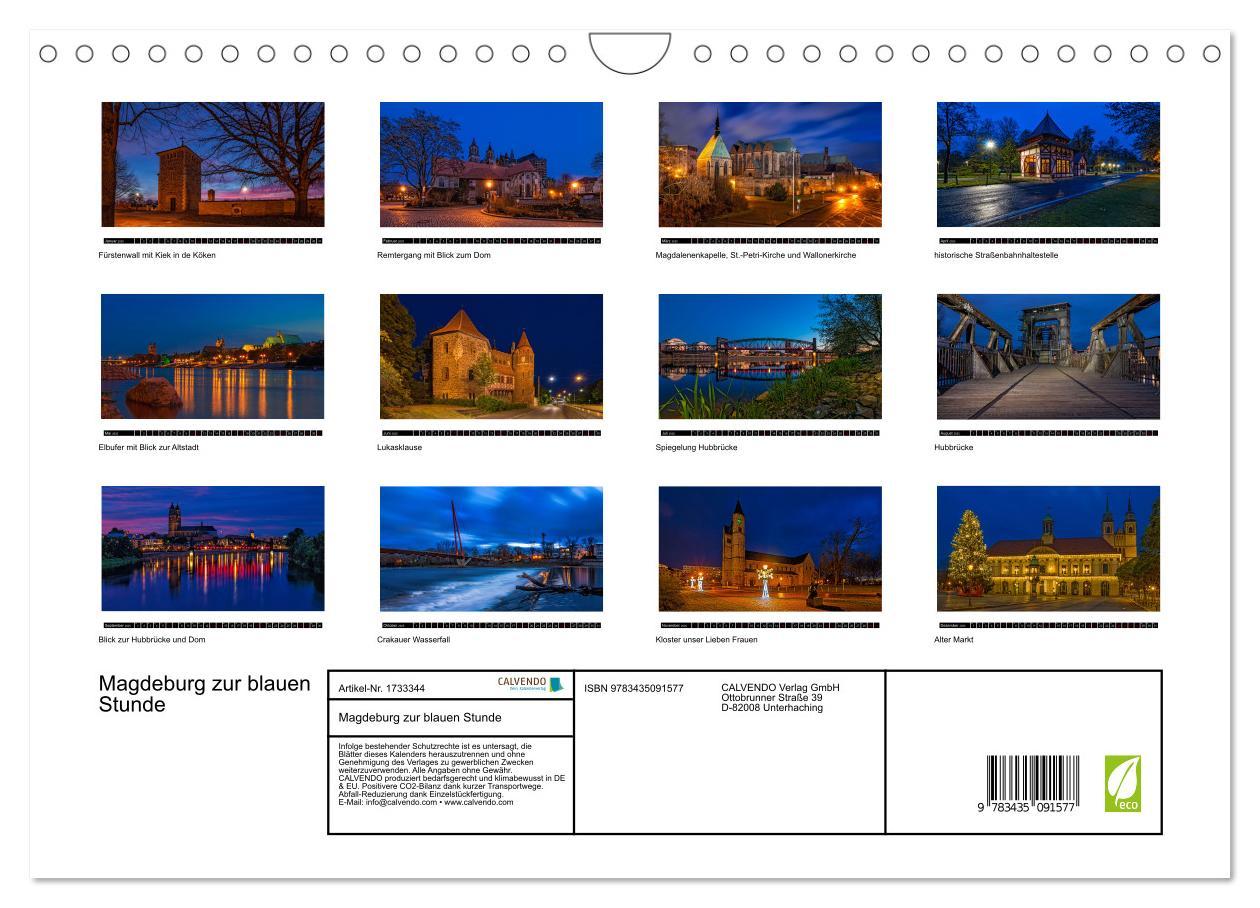 Bild: 9783435091577 | Magdeburg zur blauen Stunde (Wandkalender 2025 DIN A4 quer),...