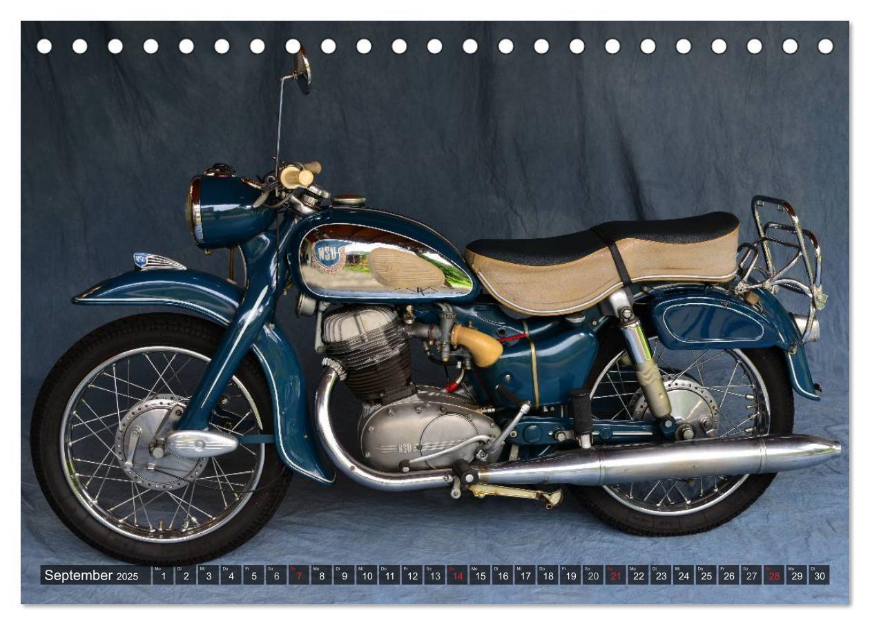 Bild: 9783435684786 | Deutsche Motorrad Oldtimer (Tischkalender 2025 DIN A5 quer),...