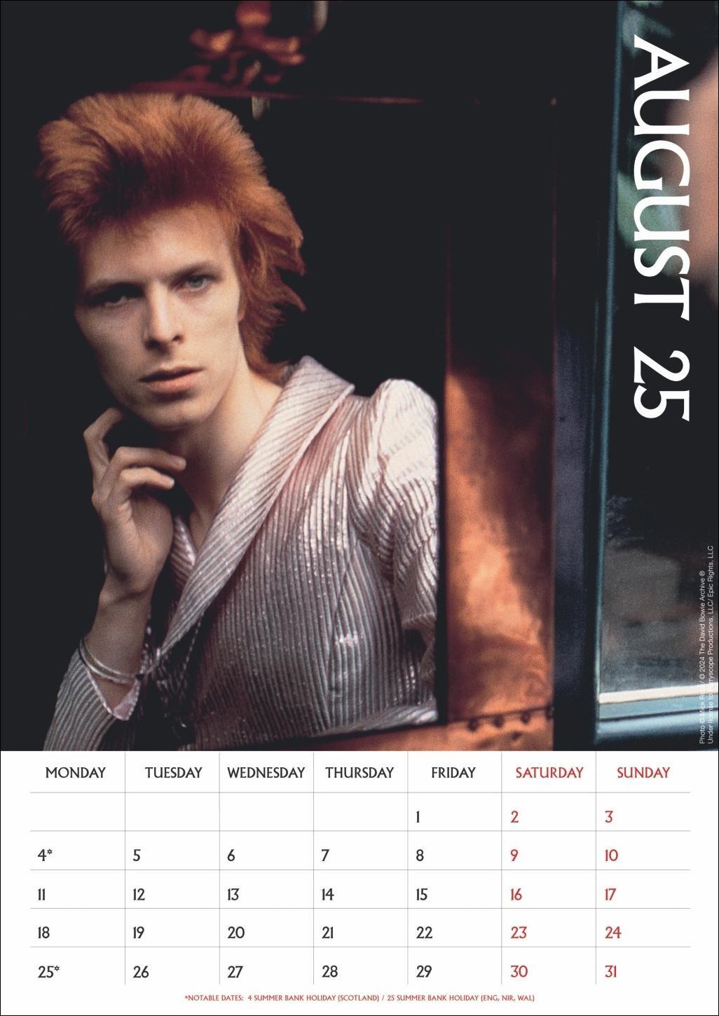 Bild: 9783840196713 | David Bowie Posterkalender 2025 | David Bowie | Kalender | Danilo