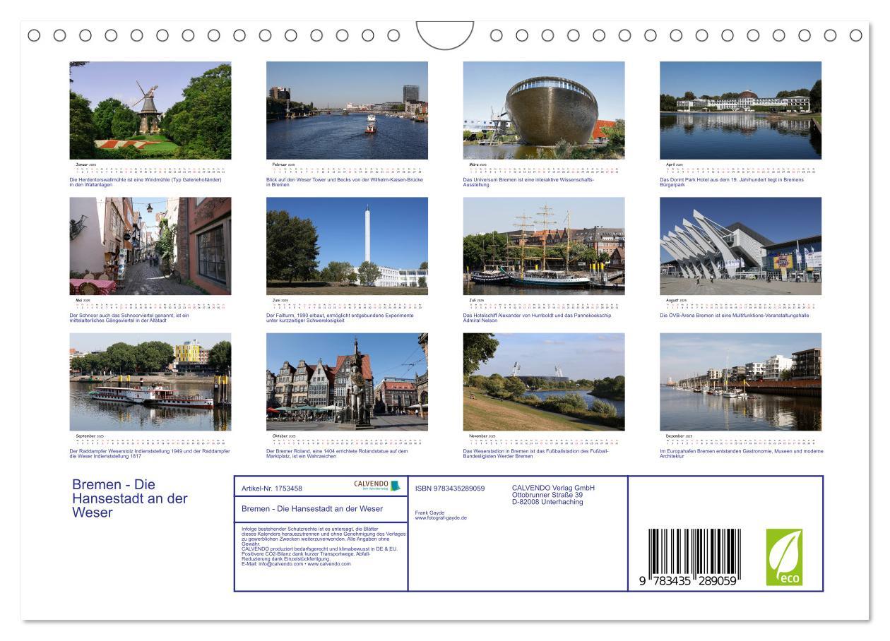 Bild: 9783435289059 | Bremen - Die Hansestadt an der Weser (Wandkalender 2025 DIN A4...