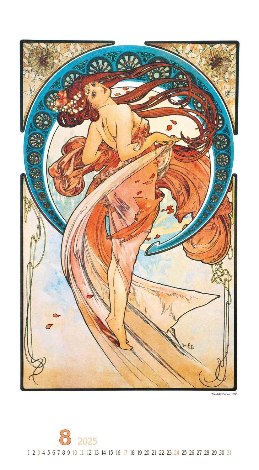 Bild: 4251732344009 | Alfons Mucha 2025 - Bild-Kalender 33x60 cm - Kunstkalender - mit...