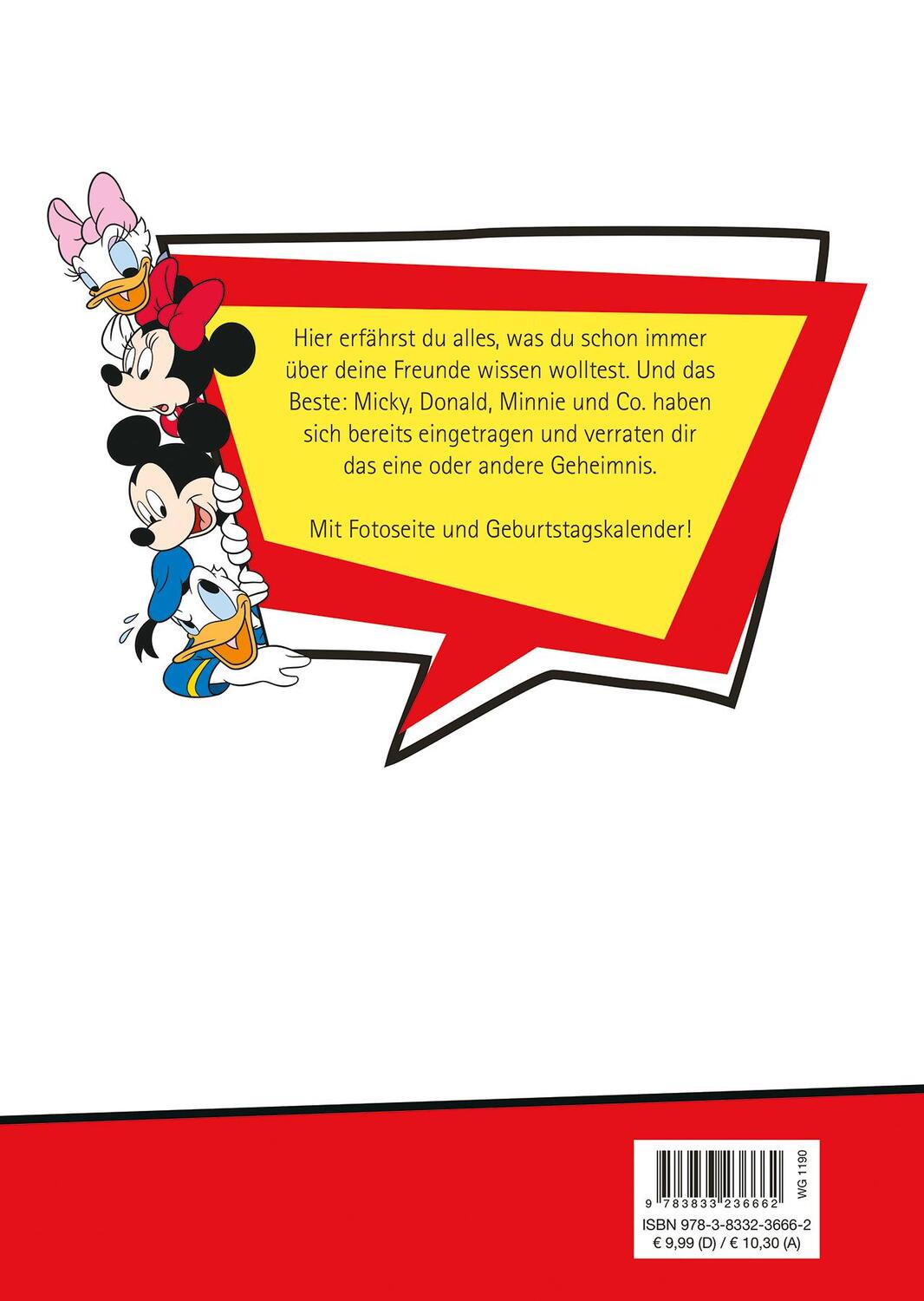 Rückseite: 9783833236662 | Disney Micky Maus &amp; Freunde: Freundebuch | Buch | 72 S. | Deutsch