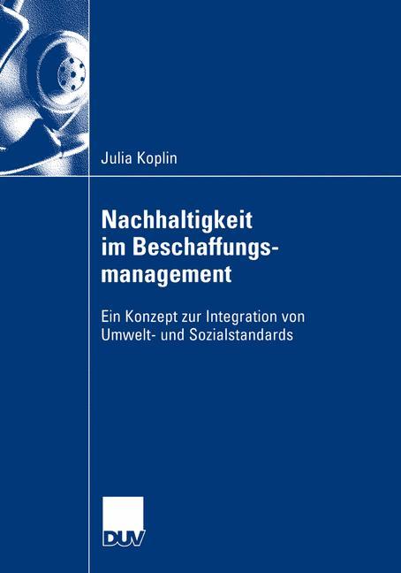 Cover: 9783835002708 | Nachhaltigkeit im Beschaffungsmanagement | Julia Koplin | Taschenbuch