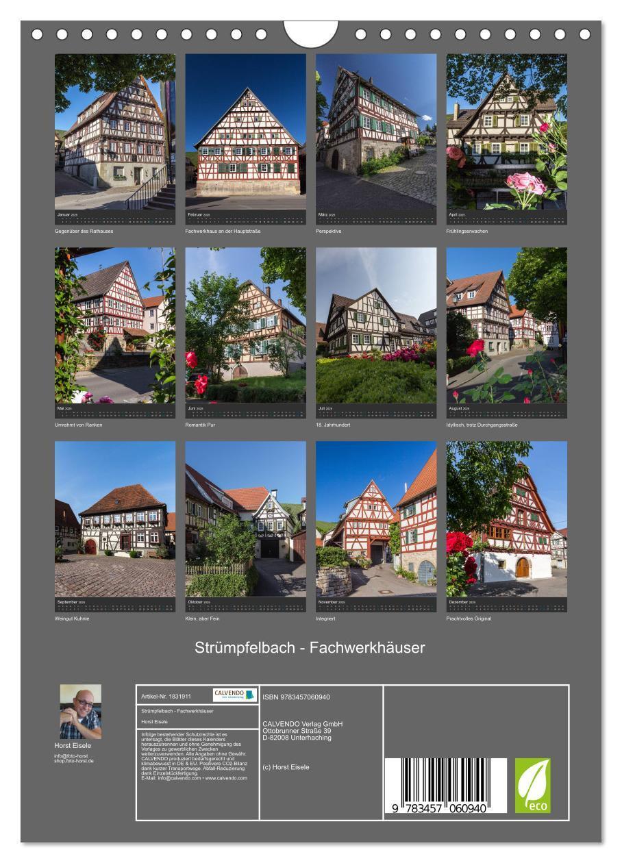 Bild: 9783457060940 | Strümpfelbach - Fachwerkhäuser (Wandkalender 2025 DIN A4 hoch),...