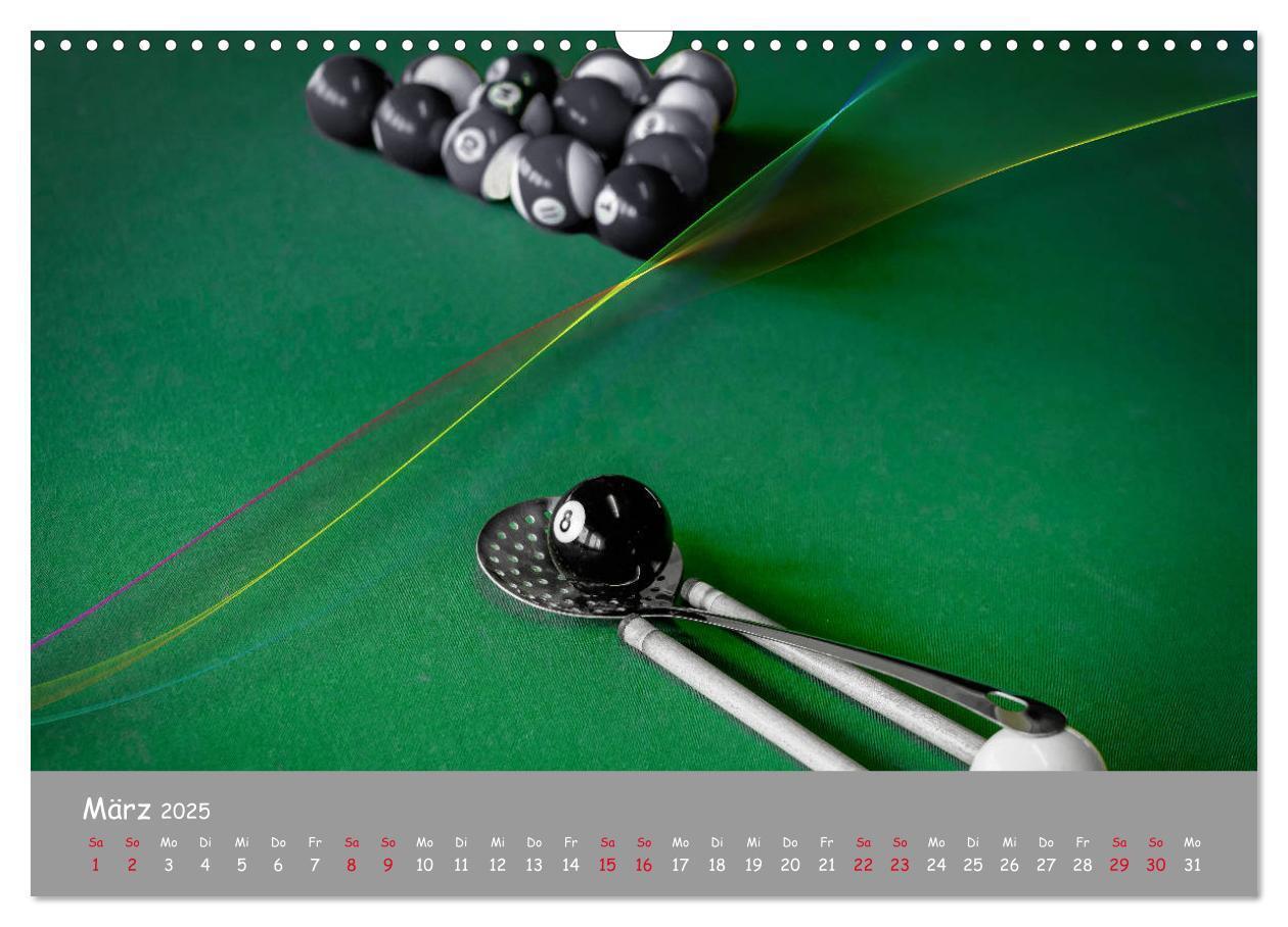 Bild: 9783435214389 | Freizeit Billard - Queue, Kugeln, Kreide und Tisch (Wandkalender...