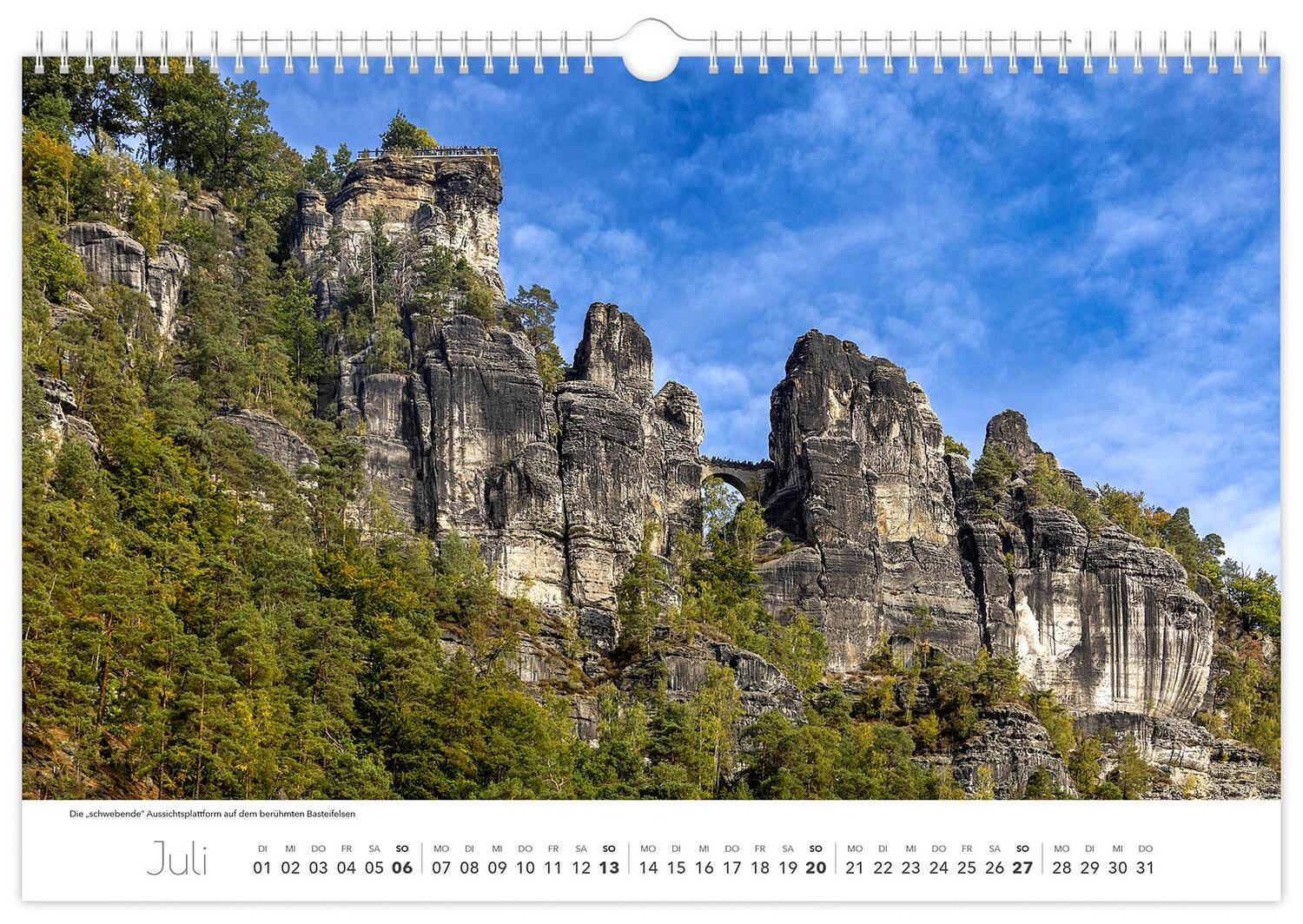 Bild: 9783910680517 | Kalender Sächsische Schweiz 2025 | 45 x 30 cm weißes Kalendarium